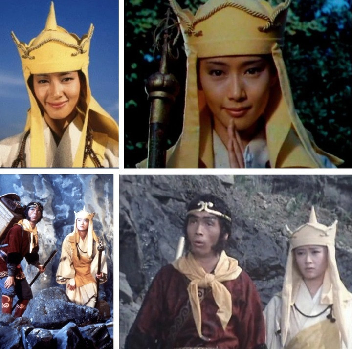 Tạo hình nhân vật Đường Tăng do nữ diễn viên Masako Natsume thể hiện.