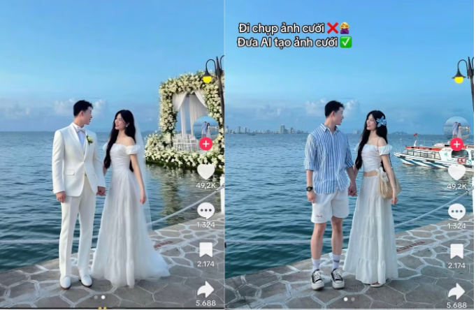 Ảnh cưới “không cần chú rể” gây sốt mạng, trào lưu độc lạ hay ảo tưởng tình yêu? - Ảnh 1.