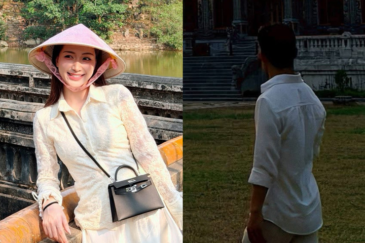 Hoà Minzy khoe ảnh du lịch Huế cùng đại uý Thăng Văn Cương.