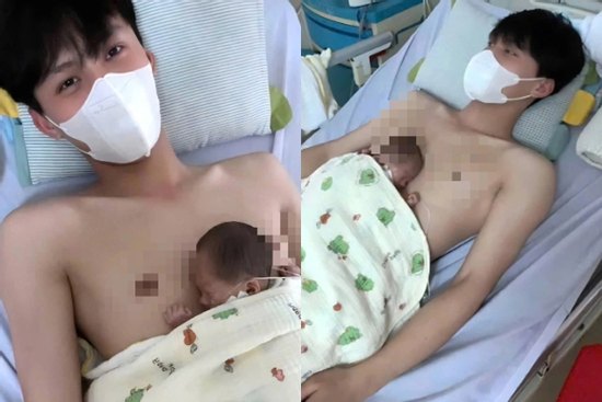 Nam sinh đẹp trai, học giỏi khiến MXH xôn xao với ảnh 'giữ hơi ấm sự sống' cho em bé 1,1kg mồ côi mẹ