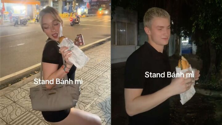Khách Tây đua nhau 'tỏ tình' với bánh mỳ Việt với trend TikTok 'Stand Banh My' - 1