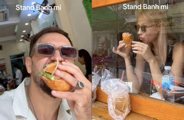 Khách Tây đua nhau 'tỏ tình' với bánh mỳ Việt với trend TikTok 'Stand Banh My'