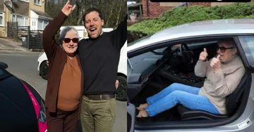 Cụ bà 80 tuổi vui sướng trên siêu xe Lamborghini và câu chuyện ấm lòng phía sau