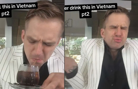 Clip anh Tây rùng mình khi uống cà phê đen Việt Nam khiến dân mạng cười bò