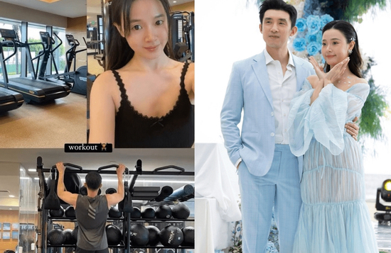 Midu khoe mặt mộc không tì vết khi check in tại phòng gym cùng chồng thiếu gia