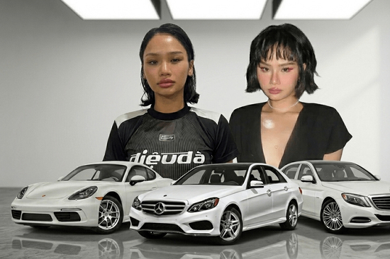 Gu chơi xe của Miu Lê: Trung thành với tông màu trắng, nâng cấp dần từ Mercedes-Benz sang Porsche