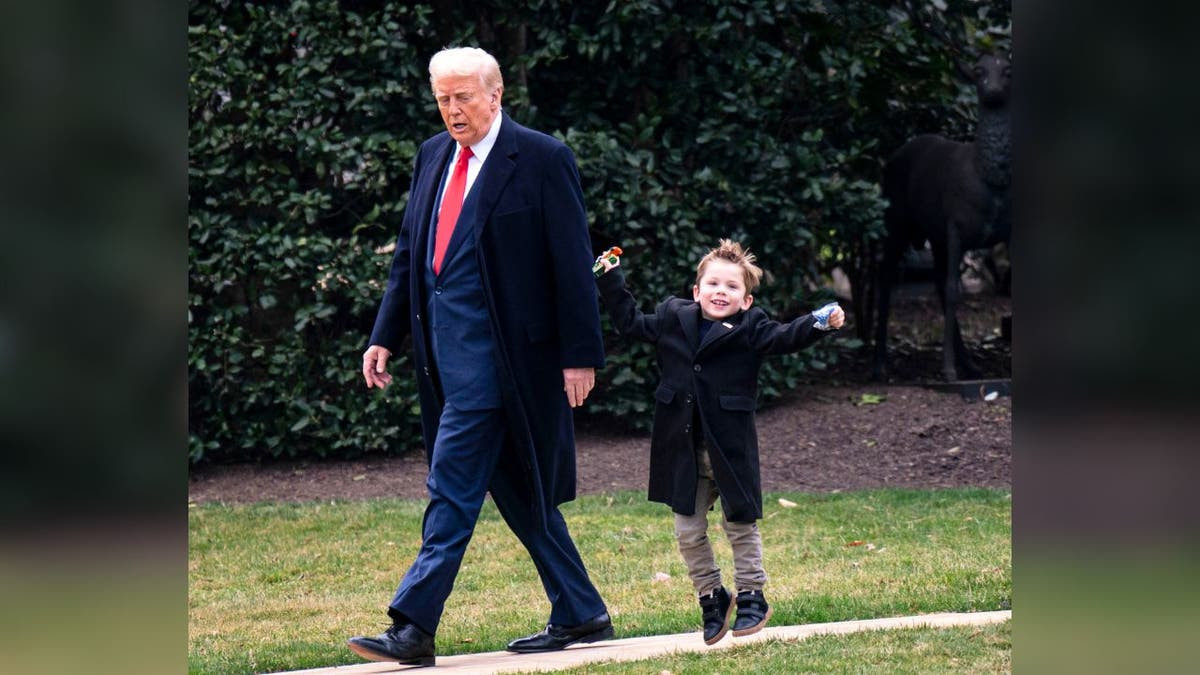President Donald Trump and Elon Musk's son,