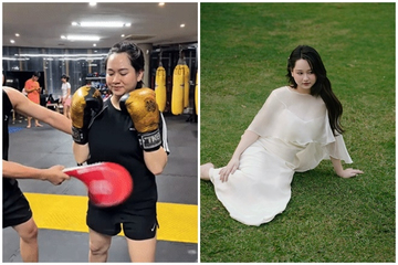 Trúc Anh (Mắt Biếc) rã rời sau buổi tập boxing hùng hục, thế mới thấy lấy lại vibe 