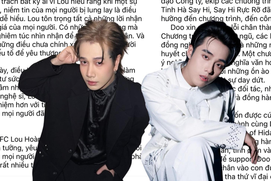 Lou Hoàng, Hải Đăng Doo lên tiếng xin lỗi