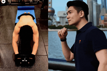 Tổng tài nhà bầu Hiển gây sốt với khoảnh khắc 'lau nhà' không giống ai, bảo sao có cơ bụng 8 múi