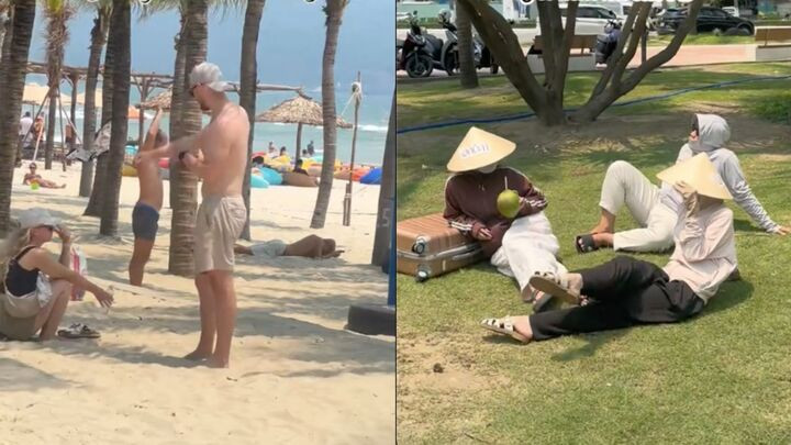 Nhiều cư dân mạng cho biết mình không có đủ dũng cảm để tắm nắng như khách Tây. (Ảnh chụp màn hình)