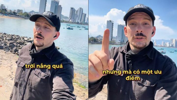 Dân mạng đánh giá cao sự lạc quan của anh chàng du khách khi không than vãn bất chấp thời tiết. (Ảnh chụp màn hình)