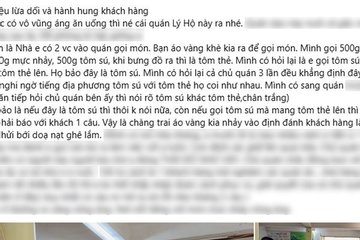 Xôn xao khách gọi tôm sú, quán mang ra tôm thẻ, nhân viên to tiếng: Chủ nhà hàng giải thích