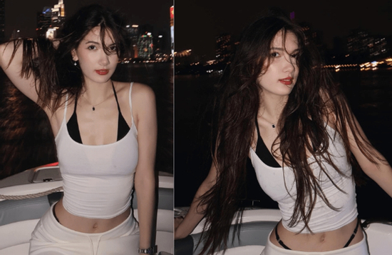 Em gái người mẫu của Đặng Văn Lâm khoe visual mỹ nhân trên du thuyền, body 'nét căng'