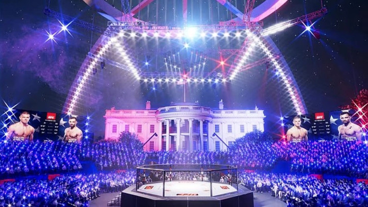 Hình ảnh mô phỏng về sự kiện UFC tại Nhà Trắng. (Nguồn: Daily Mail)
