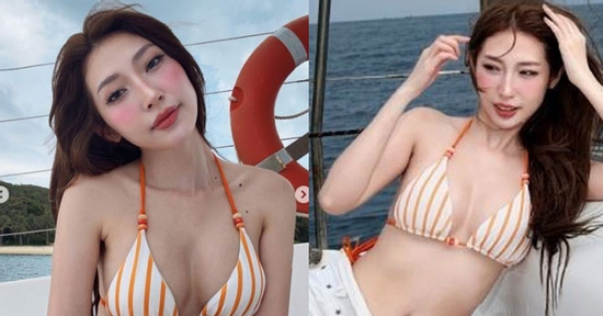 “Cô bé Dâu Tây” Khổng Tú Quỳnh “đốt mắt” với bikini