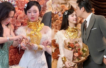 Danh tính cô dâu đeo vàng trĩu cổ, trao quà 40 phút mới xong, hé lộ con số 'khủng'