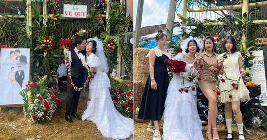 Cô dâu Đồng Tháp tổ chức hôn lễ phong cách 'độc lạ', 20 người giúp làm cổng cưới