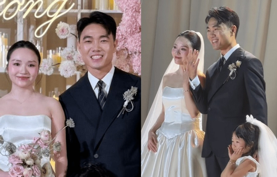 Lễ cưới Xuân Trường và Nhuệ Giang sau 5 năm đám hỏi: Cô dâu khóc nức nở, con gái vừa lộ diện gây chú ý
