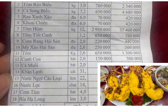 Hóa đơn bữa ăn hơn 50 triệu đồng ở Quảng Ninh gây sốc: Chủ nhà hàng lên tiếng về 12 con tôm hùm