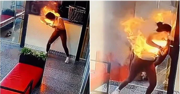 Đang dùng điện thoại, cô gái sốc vì lửa bao trùm mặt