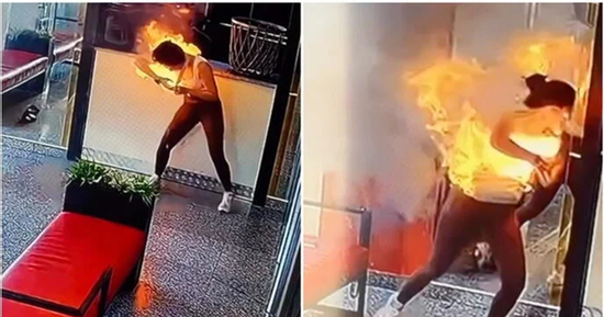 Đang dùng điện thoại, cô gái sốc vì lửa bao trùm mặt