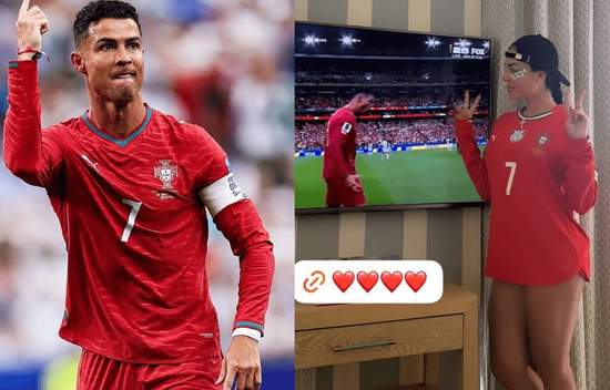 Bạn gái gây tranh cãi khi diện mốt 'giấu quần' táo bạo ăn mừng Ronaldo lập cú đúp ở World Cup