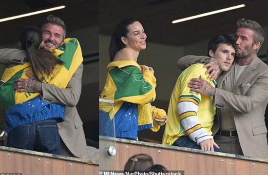 David Beckham chiếm spotlight khi ôm thắm thiết bạn gái của con trai trên khán đài World Cup 2026