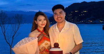 MC Huyền Trang và cầu thủ Đức Huy báo tin vui