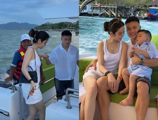 Quang Hải và Chu Thanh Huyền đưa con đi trốn nóng ở Nha Trang, chồng chăm con, vợ thoải mái diện biniki khoe dáng