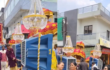 Đám cưới giữa nắng nóng hơn 40°C, đoàn rước mang dàn máy làm mát gây sốt
