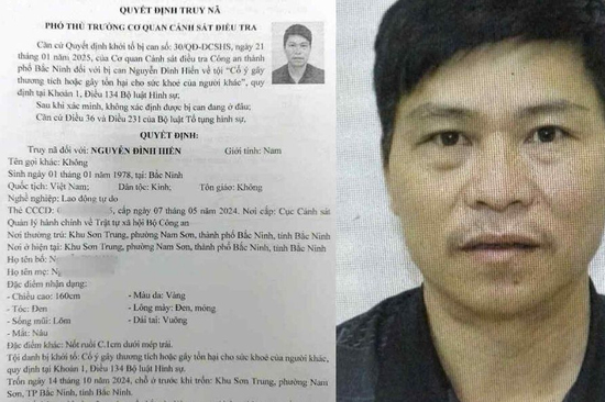 Công an truy nã, kêu gọi Nguyễn Đình Hiển SN 1978 ra đầu thú
