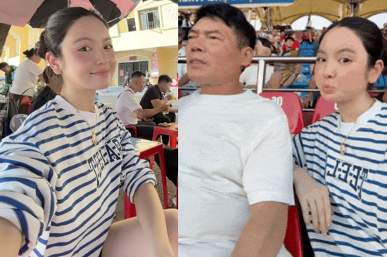 Cận cảnh nhan sắc thật của Chu Thanh Huyền trên khán đài cổ vũ Quang Hải
