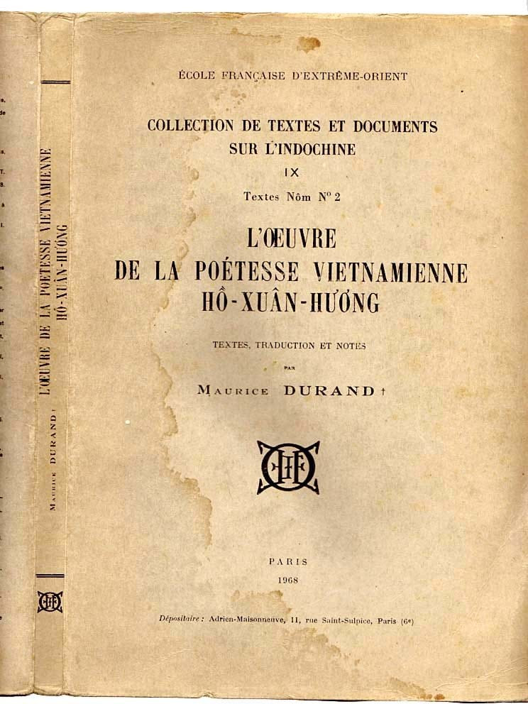 Một ấn bản thơ Hồ Xuân Hương bằng Pháp văn của Viễn Đông Bác Cổ năm 1968