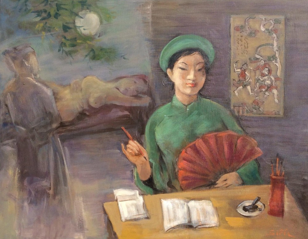 Bà chúa thơ Nôm Hồ Xuân Hương - Tranh của họa sĩ Bá Siếu