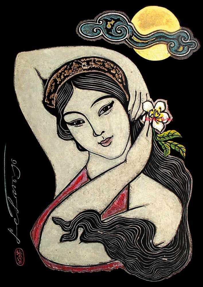 Thi sĩ Hồ Xuân Hương - tranh của họa sĩ Lê Lam