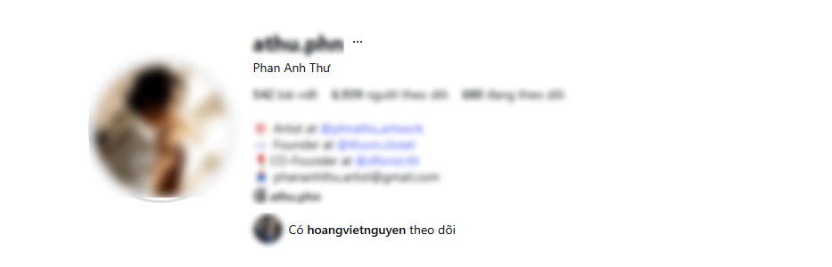 Hoàng Việt follower Anh Thư trên Instagram.