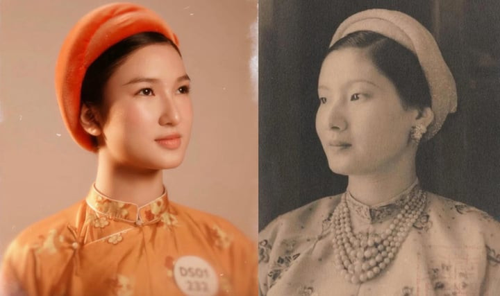 Nữ người mẫu sở hữu gương mặt bầu bĩnh, đôi mắt một mí cùng thần thái dịu dàng đúng kiểu phụ nữ xưa. Thậm chí, những bộ ảnh cổ trang lấy cảm hứng từ Nam Phương Hoàng hậu do Trà My thực hiện cũng bất ngờ gây sốt trở lại.