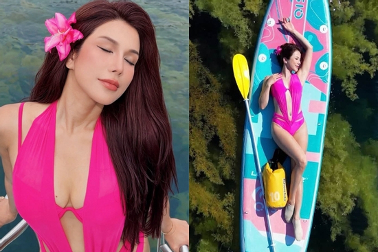 Diệp Lâm Anh diện bikini hai mảnh khoe vóc dáng 'nóng bỏng mắt'