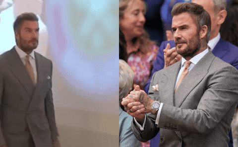 Đang 'hái ra tiền' ở World Cup, David Beckham bất ngờ phải rời đi với biểu cảm 'khó ở'