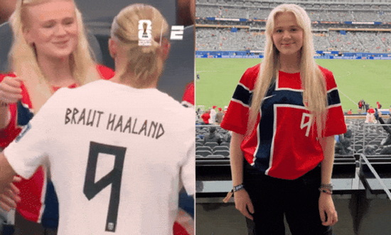 Chị gái y tá của Ering Haaland gây sốt vì visual quá giống em trai trên khán đài World Cup