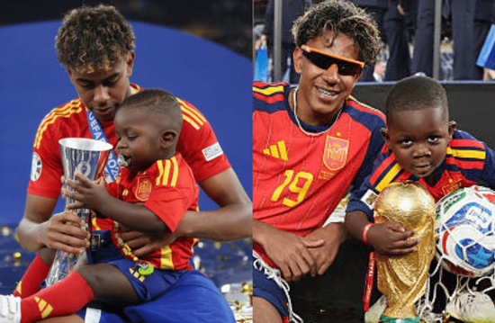 Em trai Lamine Yamal giật spotlight: 2 tuổi ôm cúp Euro, 4 tuổi nâng cúp vô địch World Cup