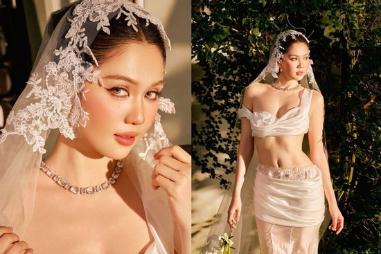 Ngọc Trinh khoe dáng nóng bỏng với váy cưới cắt xẻ táo bạo không cô dâu nào dám mặc khiến dân mạng đỏ mặt