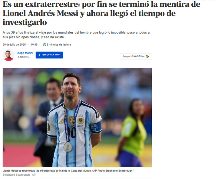 Bài viết trên tờ La Nacion yêu cầu