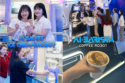11_Khách hàng thích thú với bộ đôi robot AI phục vụ kem, cà phê và công nghệ in ảnh cá nhân độc đáo trên bọt kem.png