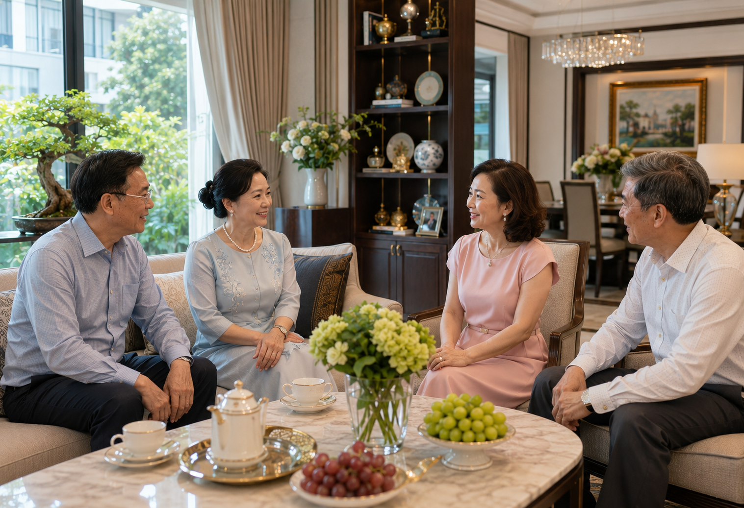 Nhìn một việc trong bữa cơm với gia đình thông gia tương lai, người bố trăn trở không muốn gả con插图