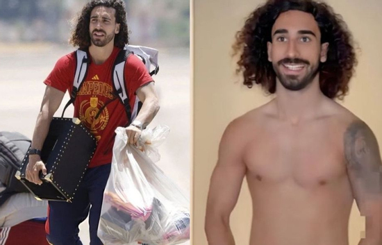 Cucurella tóc xoăn 'chịu chơi' hết cỡ, xăm hẳn mặt HLV Tây Ban Nha lên tay sau chức vô địch