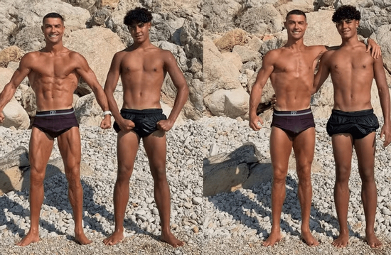 Ronaldo gây choáng khi đọ cơ bắp cùng con trai 16 tuổi giữa tin đồn đám cưới