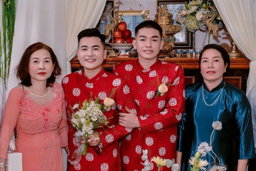 Hai chàng trai nên duyên, bố mẹ tổ chức hơn 60 mâm cỗ cưới tác thành gây sốt MXH