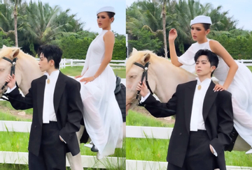 Xoài Non diện váy trắng, Gil Lê mặc vest lịch lãm chụp ảnh, fan đồng loạt hỏi: 'Bao giờ cưới?'